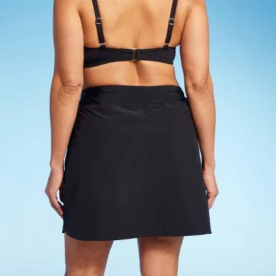 New - Lands' End Women's UPF 50 Swim Skort - Black XL