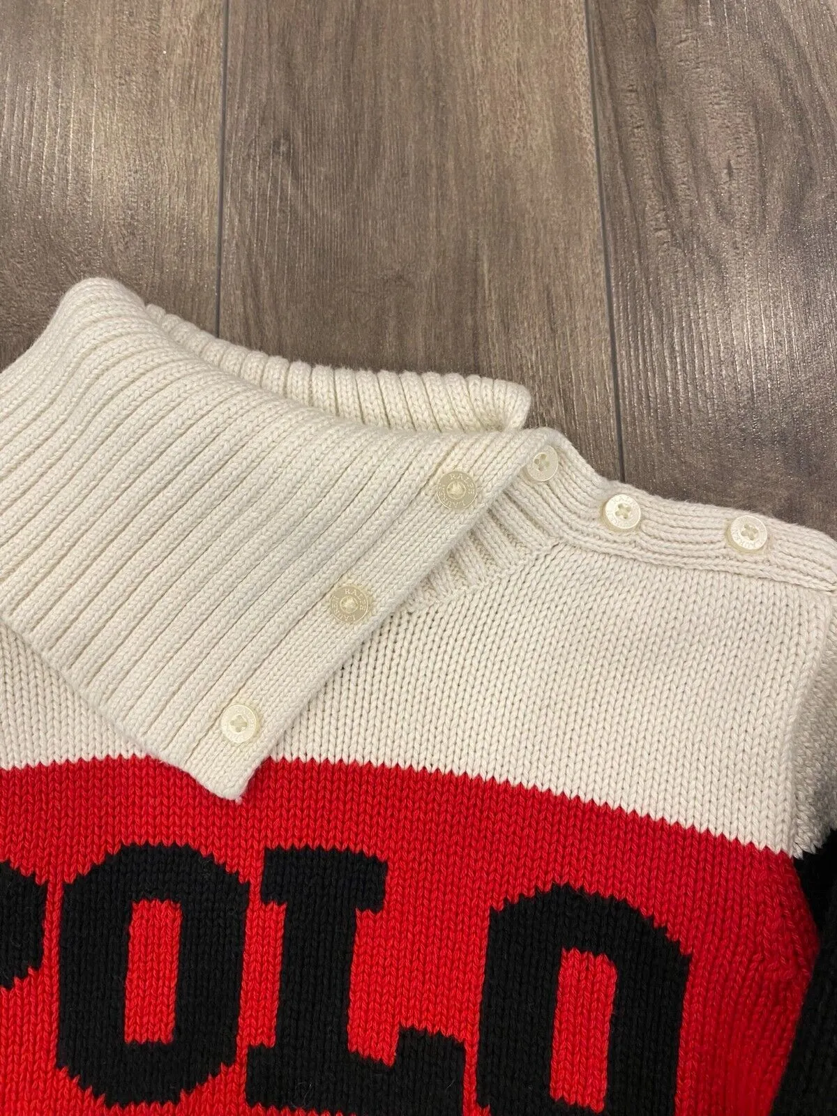 Polo Ralph Lauren Knit Sweater Fits Youth 6 White Pullover Sweatshirt