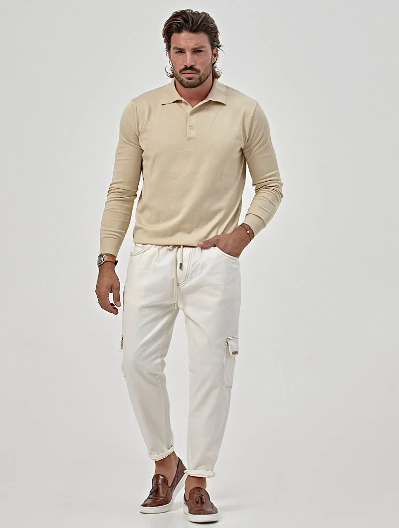 POLO SWEATER IN CREAM