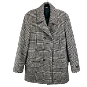 Ralph Lauren Mens Wool Blend Double Breasted Plaid Coat Size 36