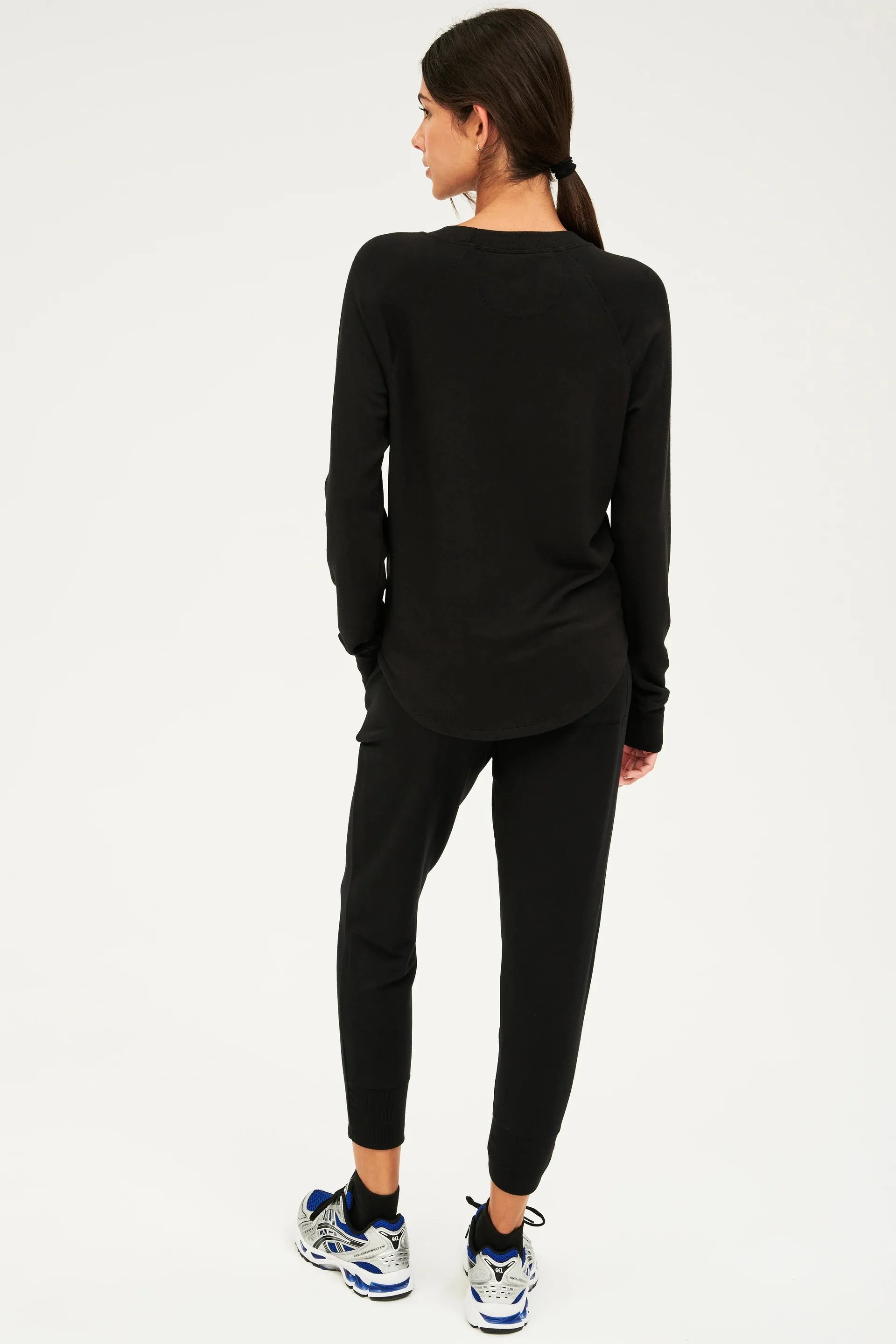 Reena 7/8 Fleece Sweatpant Black/Off White