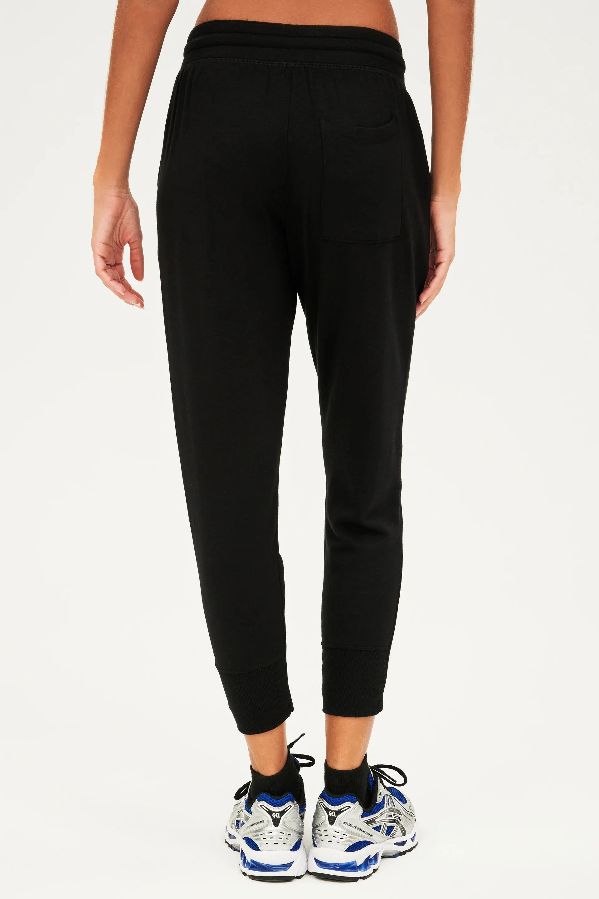 Reena 7/8 Fleece Sweatpant Black/Off White
