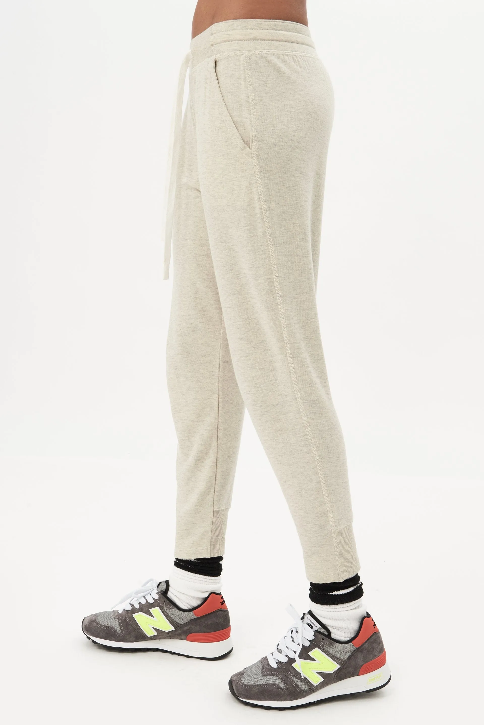 Reena 7/8 Fleece Sweatpant, H. Oat
