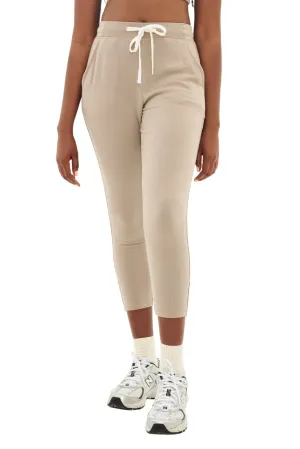 Reena 7/8 Fleece Sweatpant, Latte