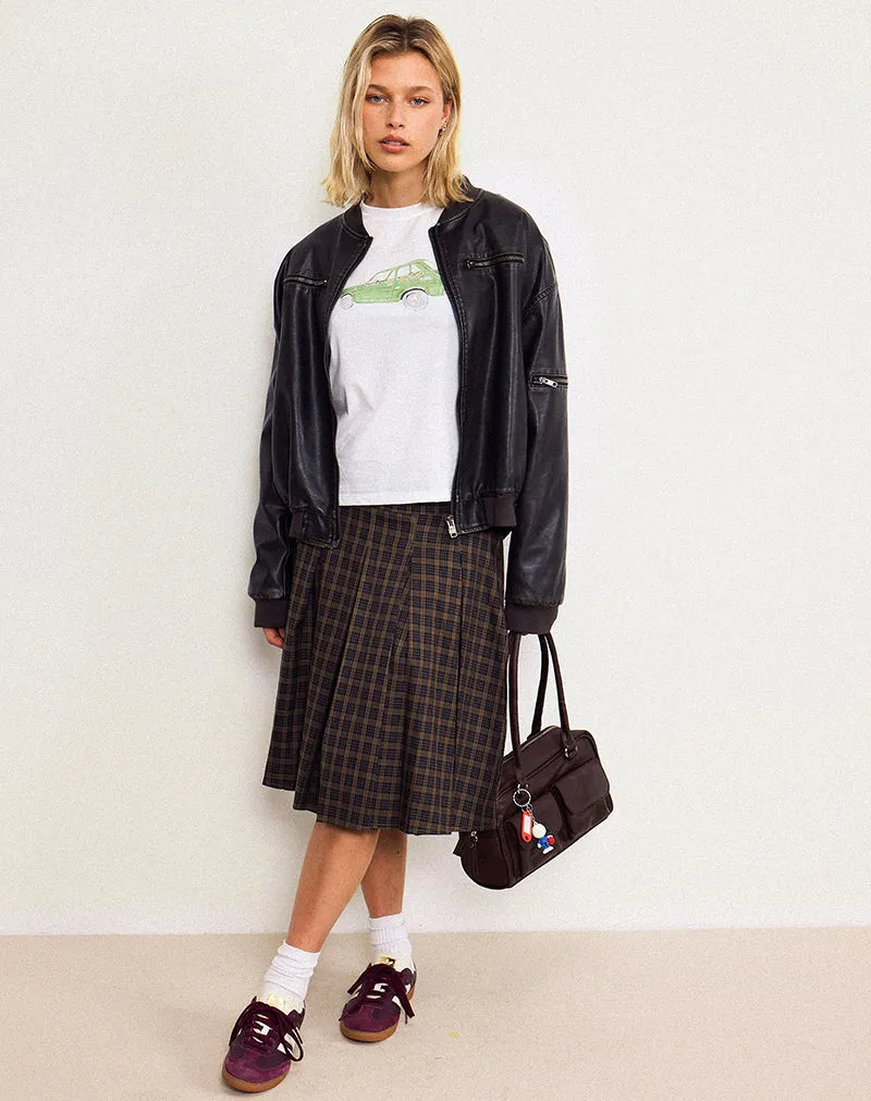 Saki Tee in White with Green Car