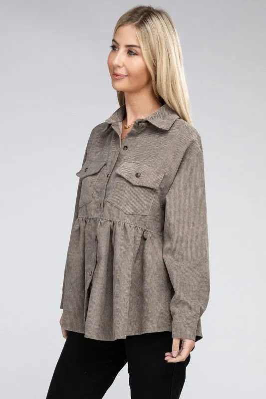 TEEK - Corduroy Babydoll Shacket