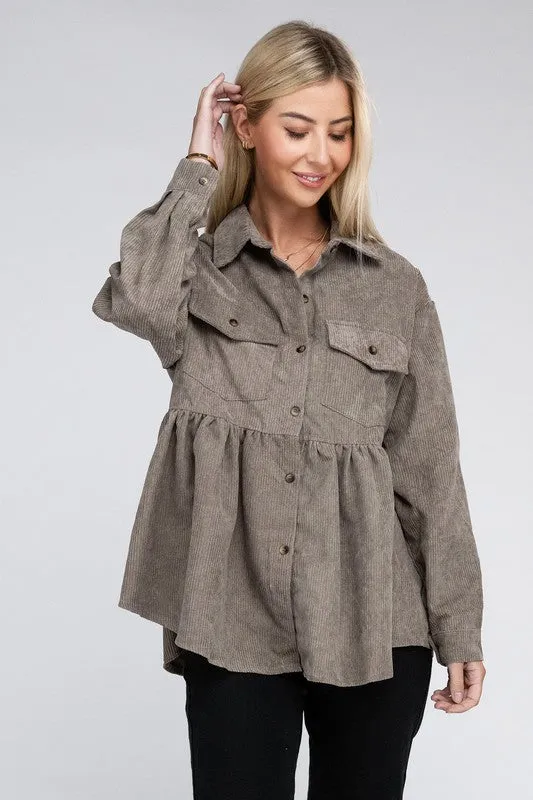 TEEK - Corduroy Babydoll Shacket