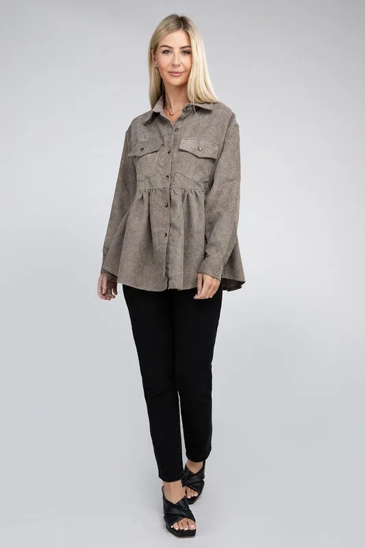 TEEK - Corduroy Babydoll Shacket