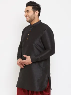 VASTRAMAY Black Silk Blend Men's Kurta