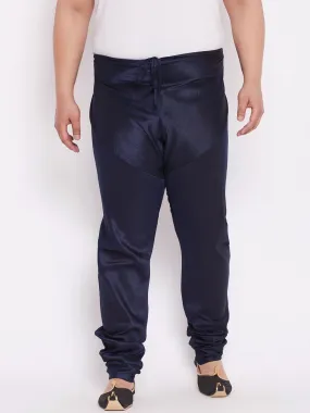 VASTRAMAY Blue Cotton Silk Pyjama