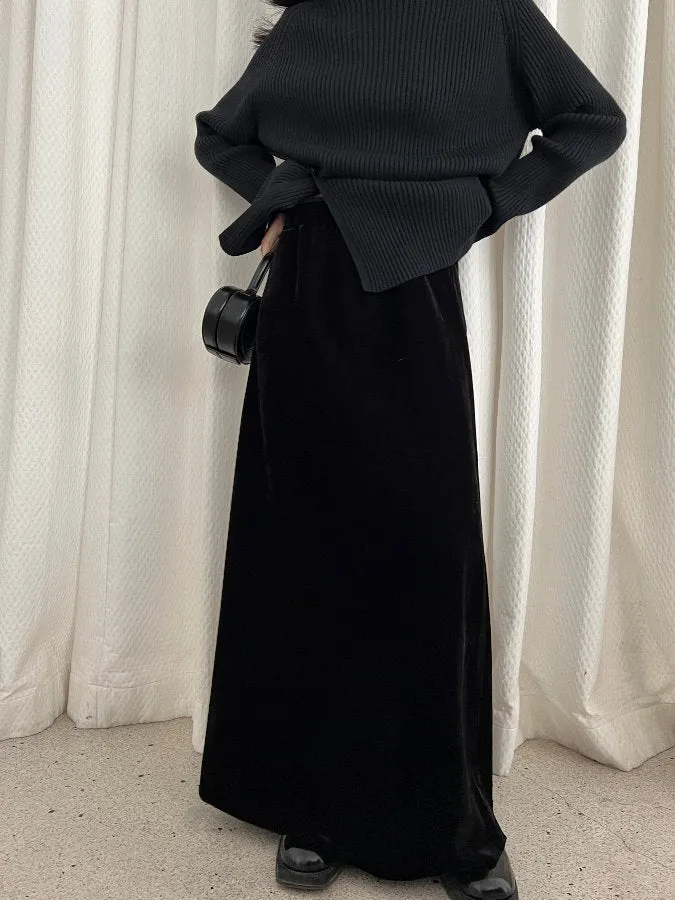 Velvet Maxi Skirt HL4243