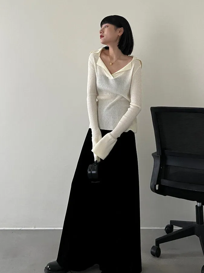 Velvet Maxi Skirt HL4243