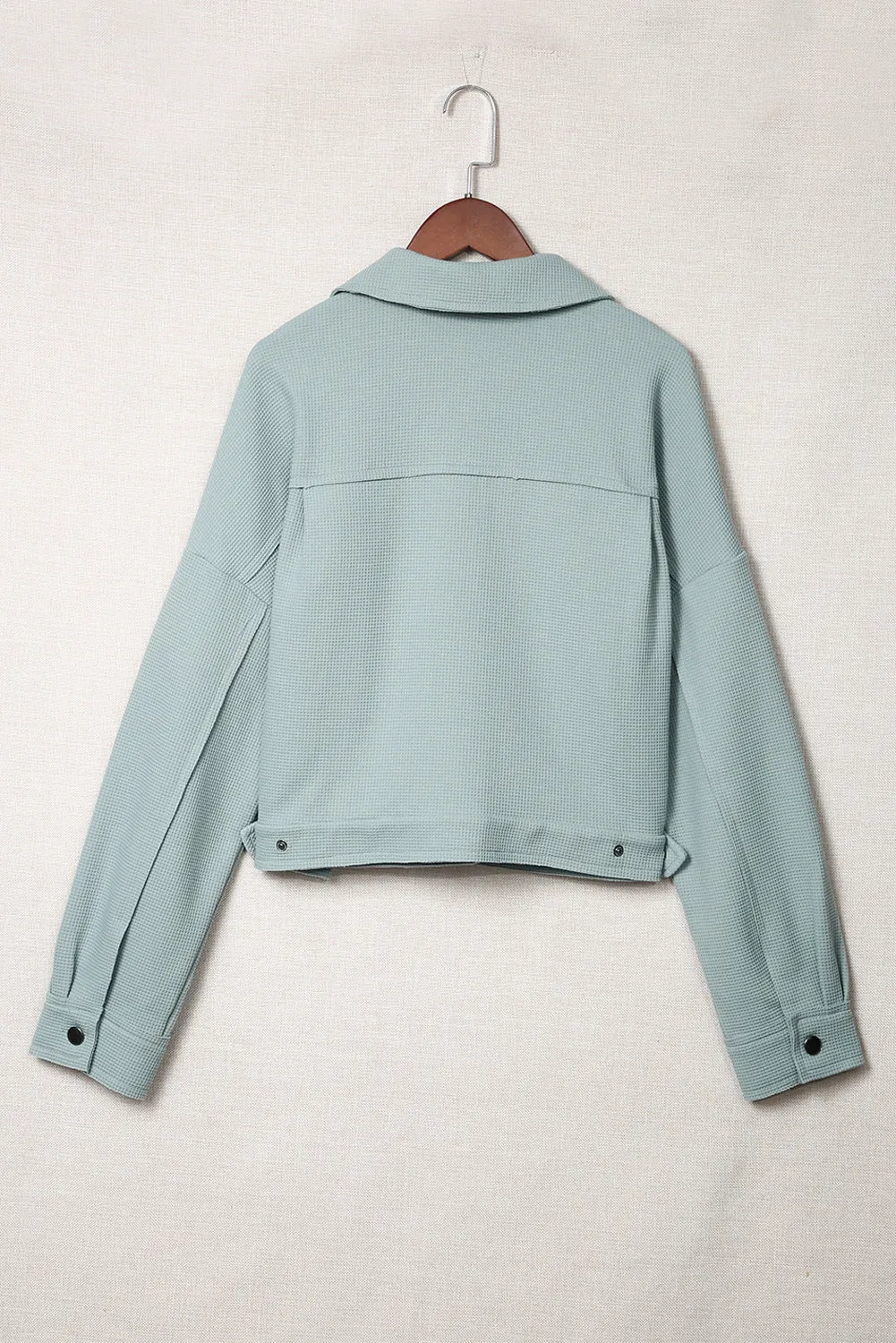 Waffle-Knit Jacket with Pockets