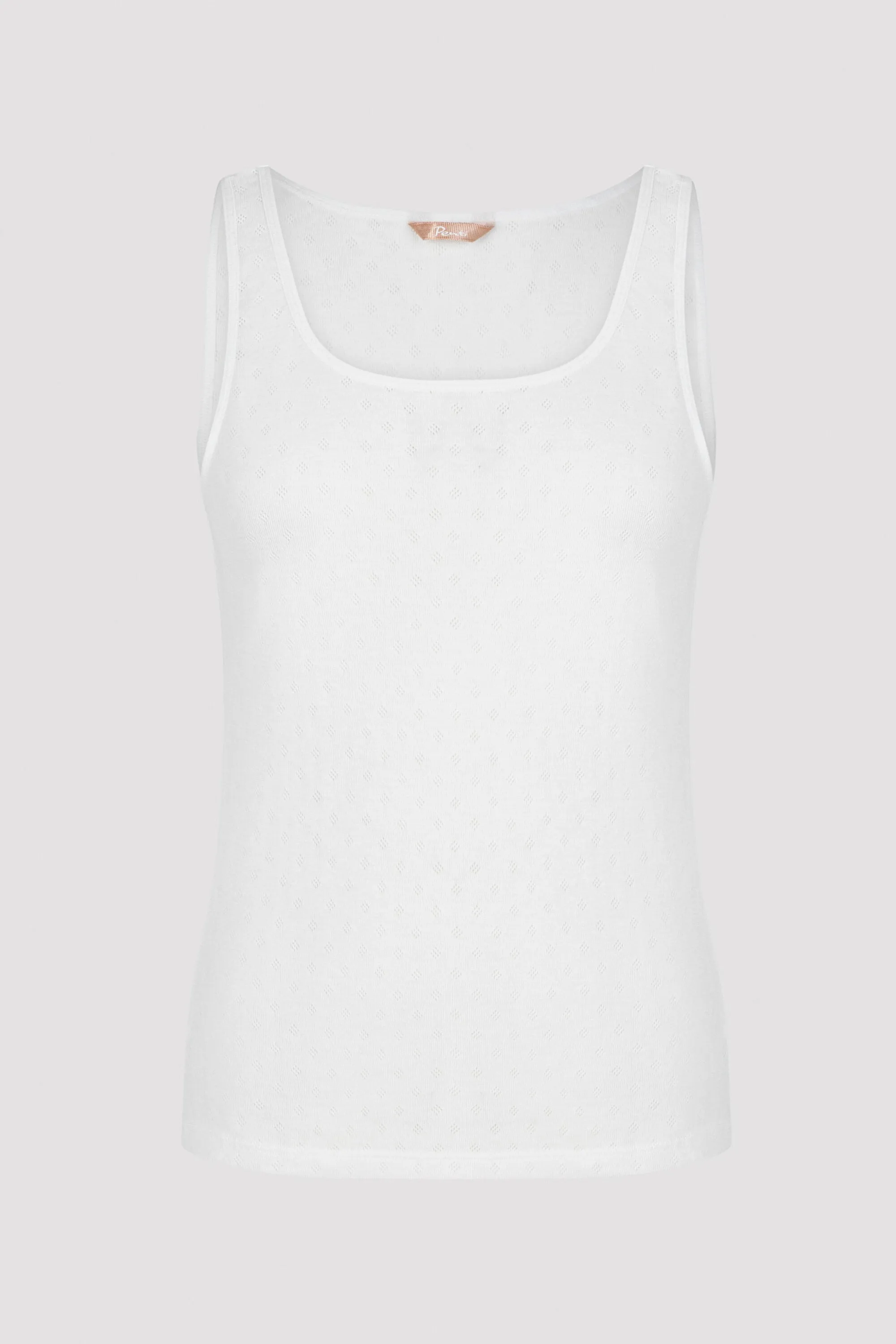 White Front Bow Thick Strappy Thermal Undershirt