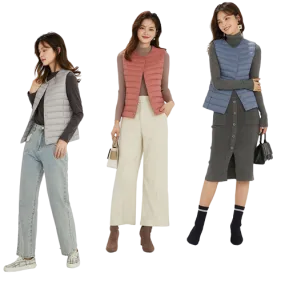 Women's Ultra-Light Down Vest 90% Matt Fabric Portable Warm Sleeveless Winter Liner Two Ways Waistcoat Jacket for Women  Warm Vests